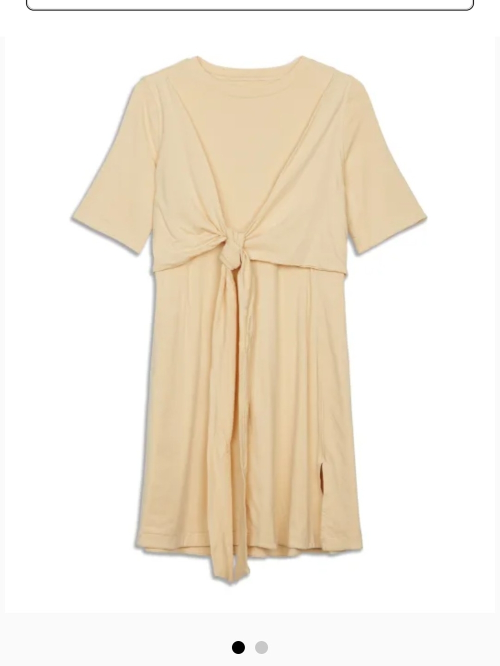 Lululemon Tie-Front Short Sleeve Dress in Light Beige